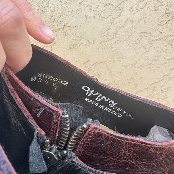 Sonora Maroon Leather Heeled Mules, Quinn Size 8 - Picture 2 of 8